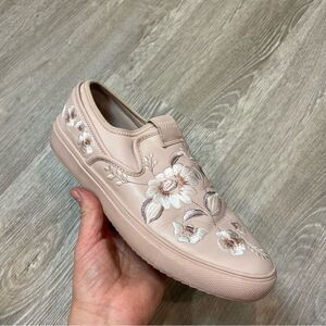 MARK NASON DAY SLIP-ON SNEAKER Pink Floral Embroidery